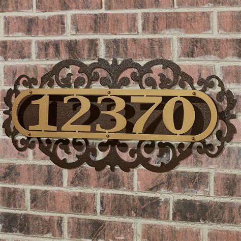 metal house number holder|Amazon.com: Metal House Number Plaque.